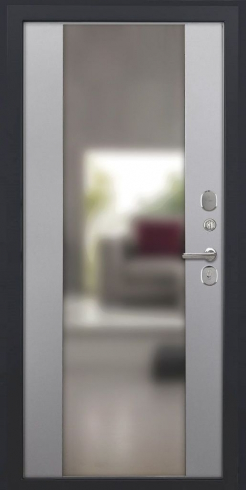 Товар Дверь ДвериПРО L Термо Алиса (16мм, ПВХ софт грей, зеркало) DPRO220477