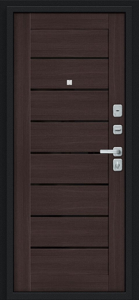Товар Дверь Техно/BChrome Букле черное/Wenge Melinga BR6190